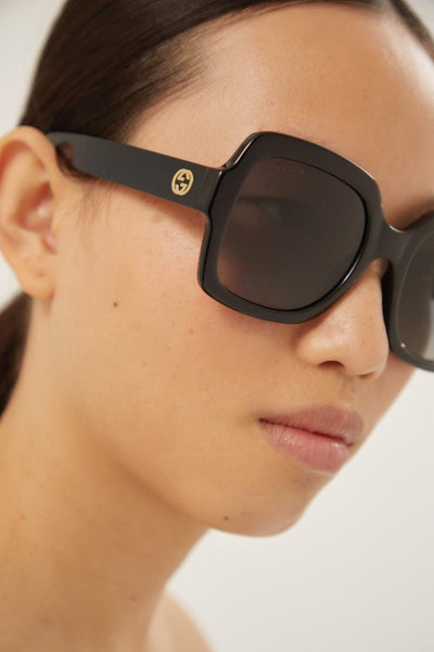 Gucci squared black thin acetate sunglasses - Lux Studios