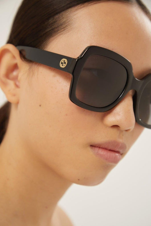 Gucci squared black thin acetate sunglasses - Lux Studios