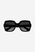 Squared black thin acetate sunglasses – gG logo on temples – LUX VERSE Luxury Designer Fashion Outlet