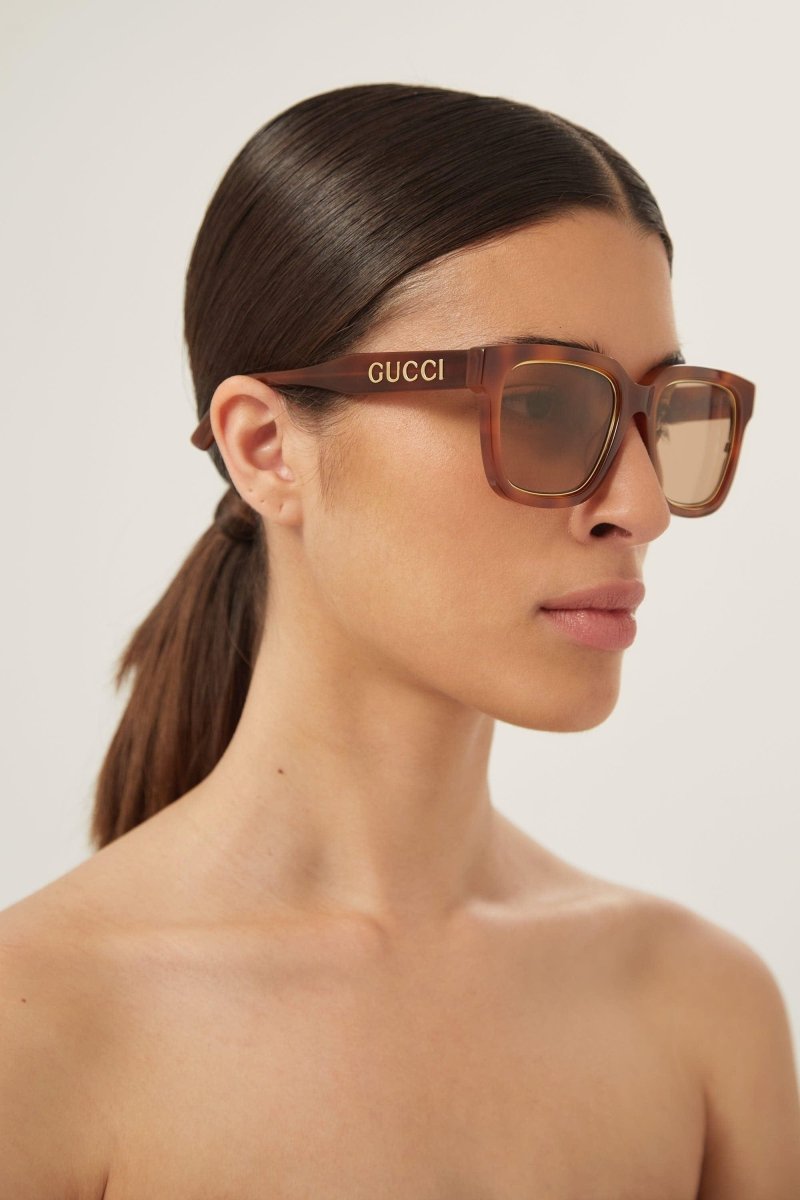 Squared havana sunglasses – these glasses are the synthesis of eyewear imagination – LUX VERSE Luxury Designer Fashion Outlet