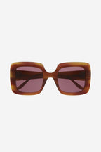 Squared havana violet acetate sunglasses – this squared feminine sunglassess in violet havana acetate features a GG – LUX VERSE Luxury Designer Fashion Outlet