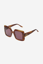 Squared havana violet acetate sunglasses – concept characterized by volumes highlighting the brightness and thickness of – LUX VERSE Luxury Designer Fashion Outlet