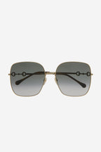 Squared metal gold grey classic sunglasses with horsebit detail – the Logo is featured in this metal styles all with the same refined feeling – LUX VERSE Luxury Designer Fashion Outlet