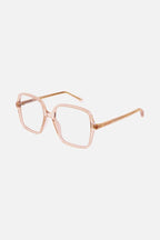 Squared nude crystal frame – inspired by a gender fluid look, translated in a street style effortless look – LUX VERSE Luxury Designer Fashion Outlet