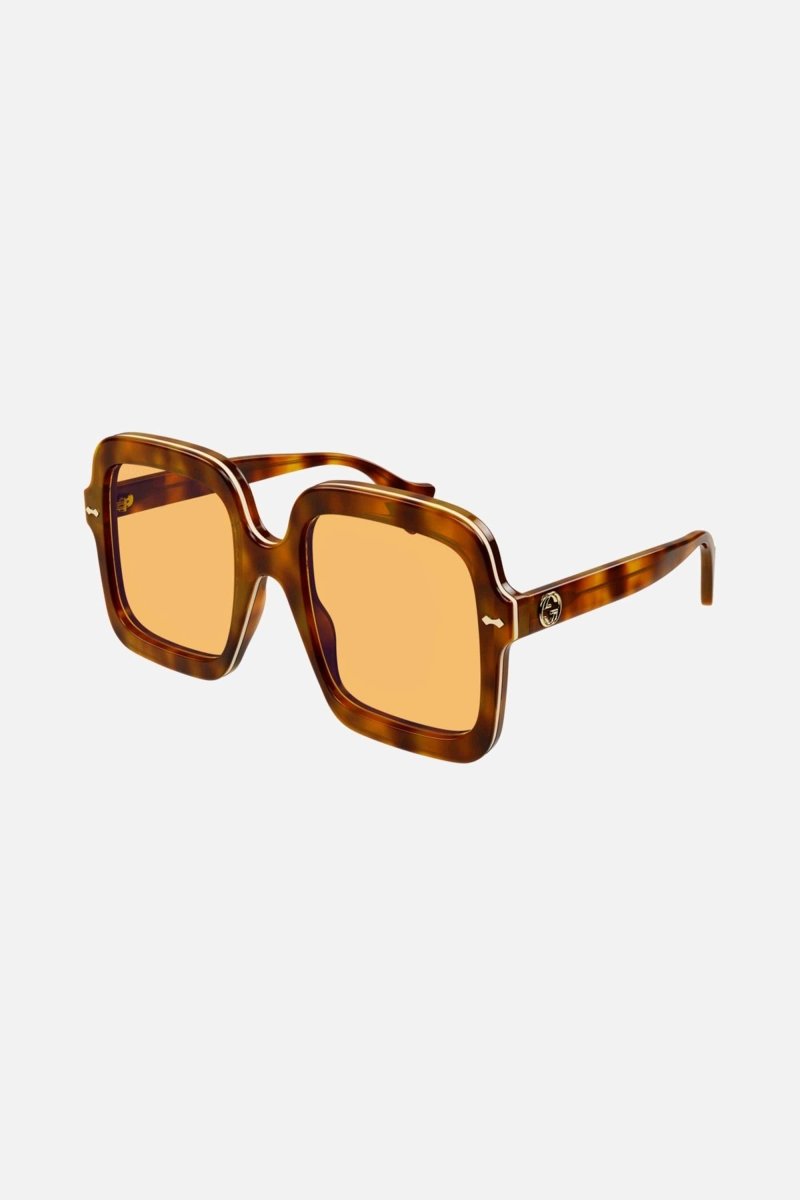 Squared oversize havana sunglasses – this oversize square style has an enamel detail that emphasizes the shape, the GG – LUX VERSE Luxury Designer Fashion Outlet