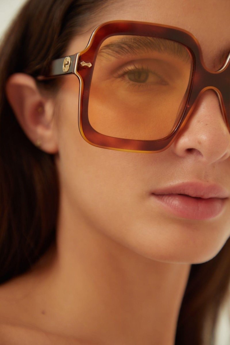 Squared oversize havana sunglasses – colour palette is enriched with beautiful, unexpected coloured havanas – LUX VERSE Luxury Designer Fashion Outlet