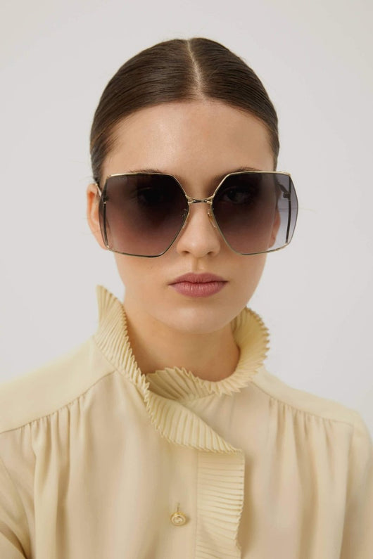 Gucci ultra feminine oversized metal sunglasses - Lux Studios