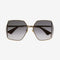 Gucci ultra feminine oversized metal sunglasses