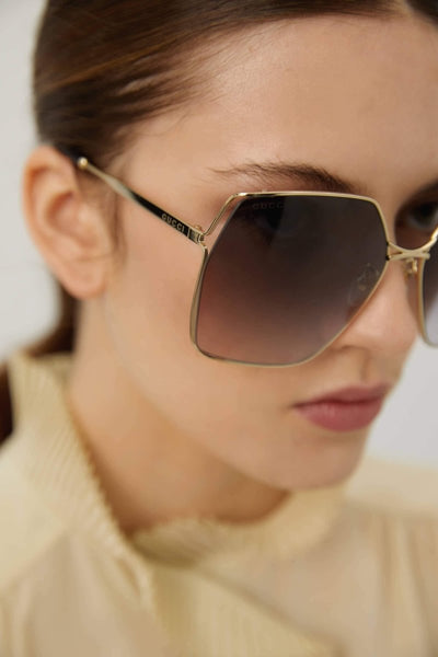 Gucci ultra feminine oversized metal sunglasses - Lux Studios