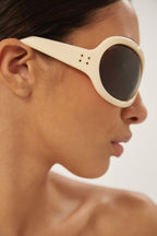 Wrap around ivory sunglasses – no external logo – LUX VERSE Luxury Designer Fashion Outlet