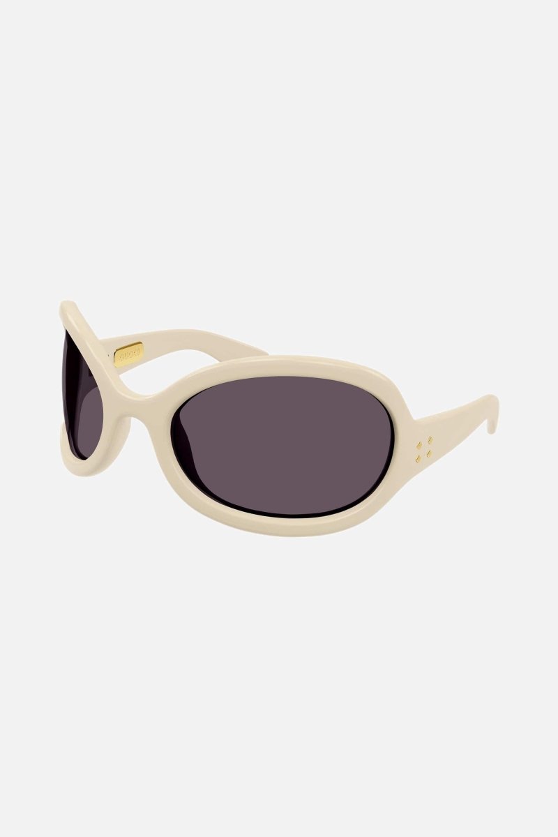 Wrap around ivory sunglasses – wraparound and oversized shape – LUX VERSE Luxury Designer Fashion Outlet