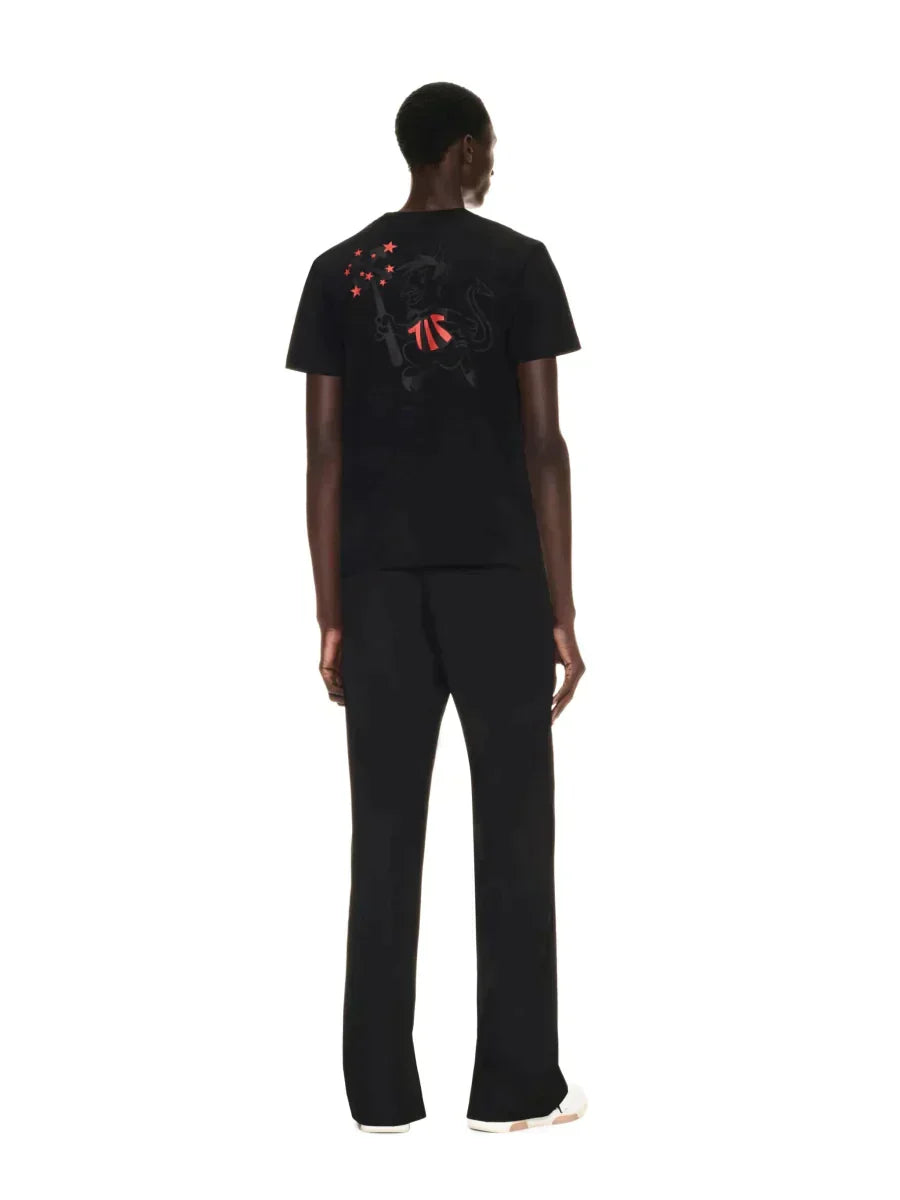 I Support Sport For Change” T-Shirt – red and black evil stampt at back – LUX VERSE Luxury Designer Fashion Outlet