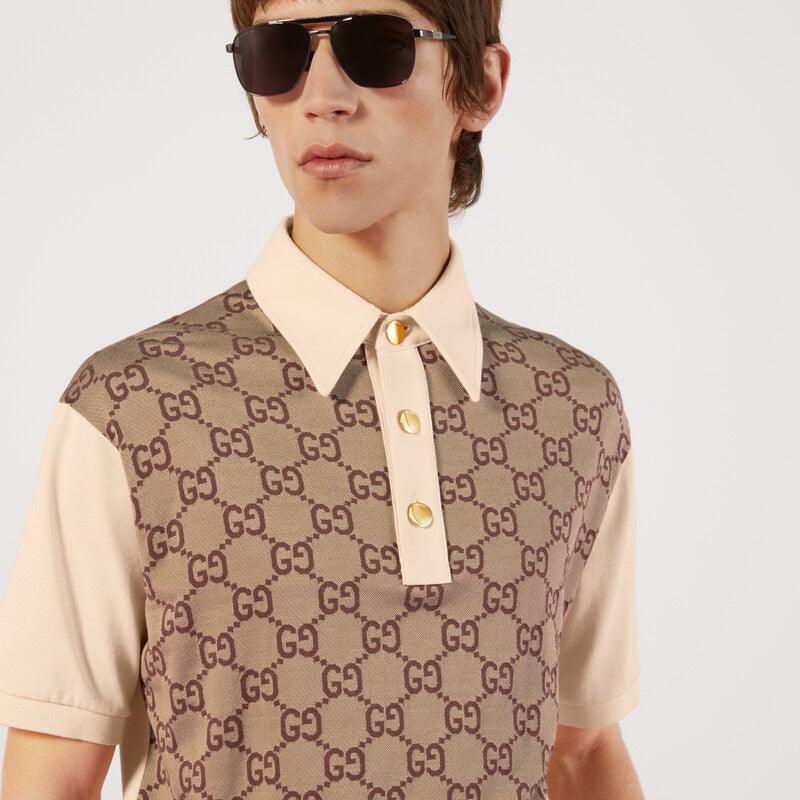 Jumbo GG cotton silk jacquard polo – the jumbo GG returns to the fore of the Love Parade collection – LUX VERSE Luxury Designer Fashion Outlet