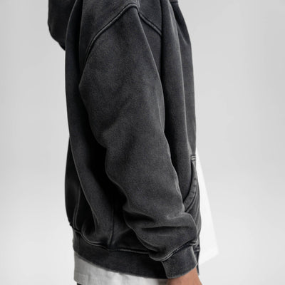 Loose Fit Wash Zip Up Hoodie - RIZZ UNIVERSE