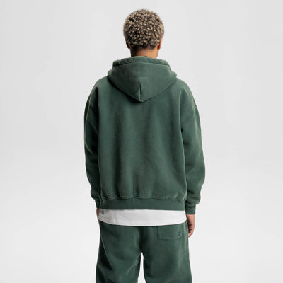 Loose Fit Wash Zip Up Hoodie - RIZZ UNIVERSE