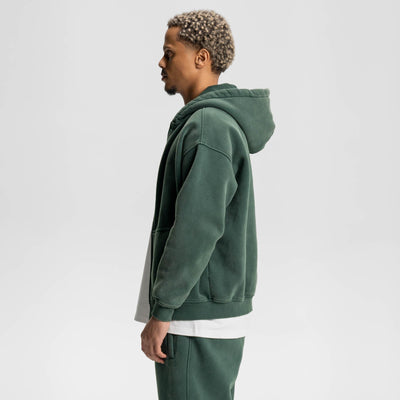 Loose Fit Wash Zip Up Hoodie - RIZZ UNIVERSE