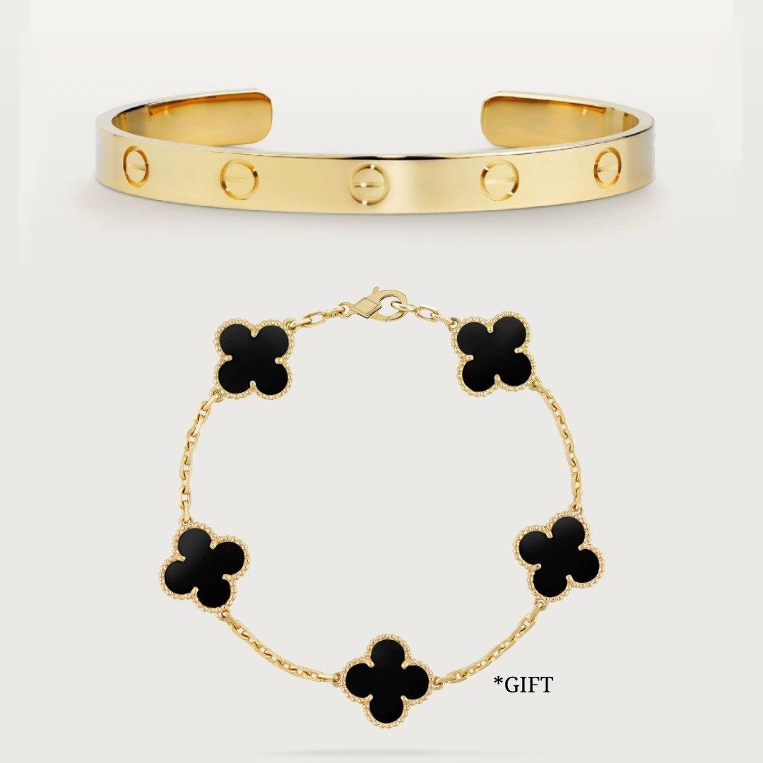 Love Bracelet - Gift Alhambra Bracelet – lOVE bracelet, double yellow gold 18K – LUX VERSE Luxury Designer Fashion Outlet