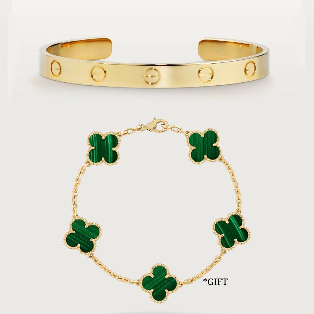 Love Bracelet - Gift Alhambra Bracelet – lOVE bracelet, double yellow gold 18K – LUX VERSE Luxury Designer Fashion Outlet