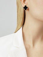Magic Alhambra Earrings Black – its cloverleaf-inspired asymmetrical designs feature several different material – LUX VERSE Luxury Designer Fashion Outlet