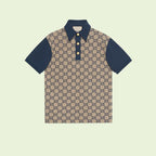 Maxi GG silk cotton polo – unexpected contrast adds a bit of Hollywood glamour to this cotton polor shirt with – LUX VERSE Luxury Designer Fashion Outlet