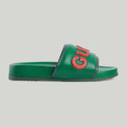 Men's slide sandal – this pair of men's slide sandal is crafted in black leather and defined by – LUX VERSE Luxury Designer Fashion Outlet