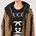 Oversize T-shirt with Interlocking G – black cotton jersey with wrinkled effect Interlocking G print Oversize fit Please – LUX VERSE Luxury Designer Fashion Outlet