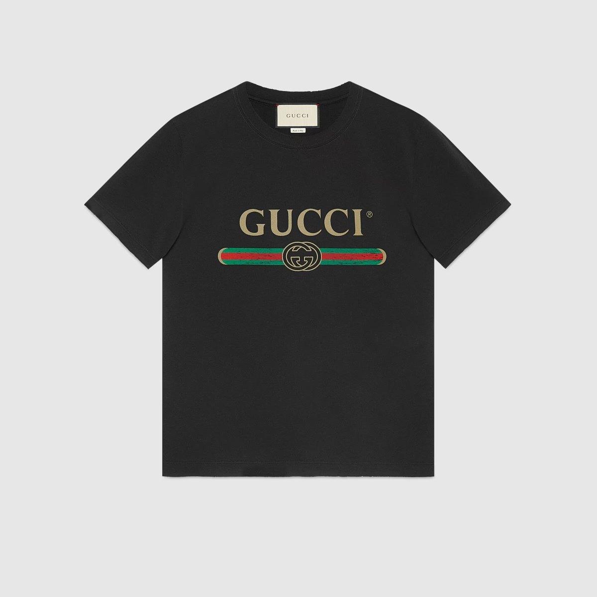 Oversize washed T-shirt with logo – alessandro Michele brings the logo to the forefront, inspired by vintage – LUX VERSE Luxury Designer Fashion Outlet