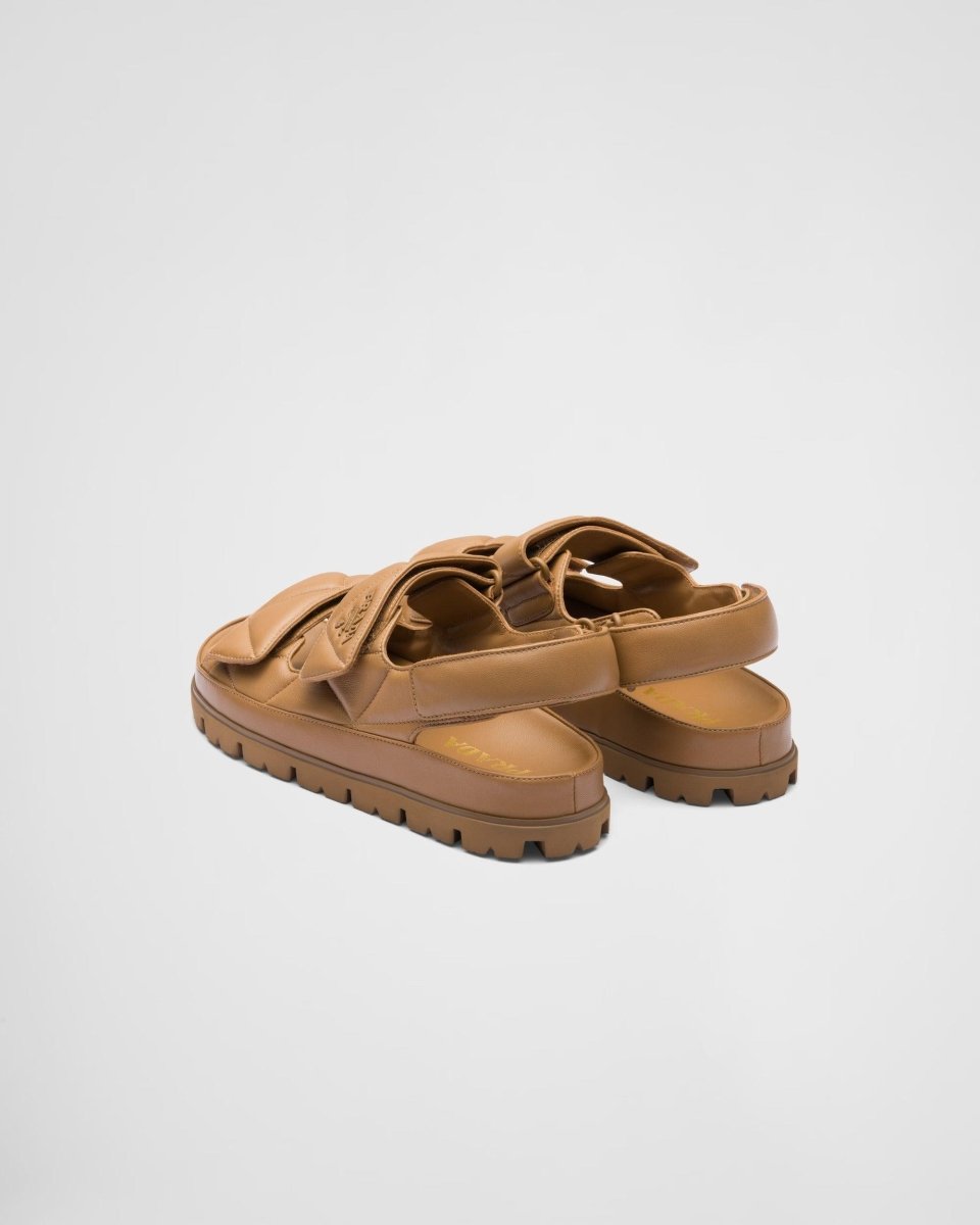 Padded nappa leather sandals – the nappa leather upper characterized by the quilted texture is accented by the – LUX VERSE Luxury Designer Fashion Outlet