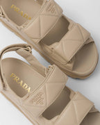 Padded nappa leather sandals – the nappa leather upper characterized by the quilted texture is accented by the – LUX VERSE Luxury Designer Fashion Outlet