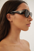 Cat-eye havana sunglasses Catwalk – cinzma styles to square Monochrome symbol frames – LUX VERSE Luxury Designer Fashion Outlet