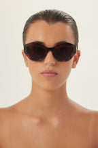 Havana and purple sunglasses – cinŽma styles to square Monochrome symbol frames – LUX VERSE Luxury Designer Fashion Outlet
