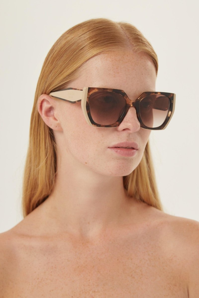 Oversized cat eye havana and ivory sunglasses – sunglasses for women include a wide range of silhouettes and colors – LUX VERSE Luxury Designer Fashion Outlet