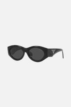 PR20ZS black bold oval sunglasses – sunglasses for women include a wide range of silhouettes and colors – LUX VERSE Luxury Designer Fashion Outlet