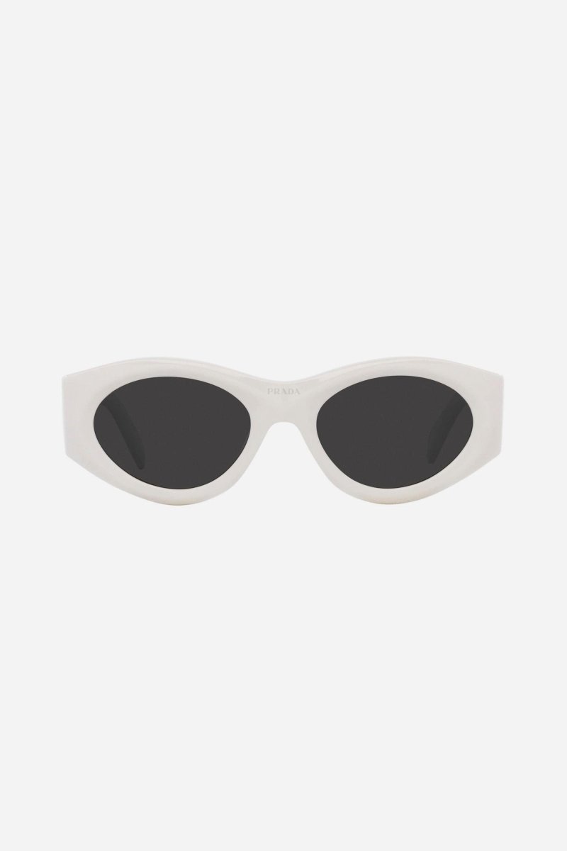 PR20ZS white bold oval sunglasses – sunglasses for women include a wide range of silhouettes and colors – LUX VERSE Luxury Designer Fashion Outlet