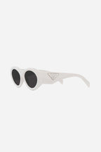 PR20ZS white bold oval sunglasses – cinŽma styles to square Monochrome symbol frames – LUX VERSE Luxury Designer Fashion Outlet
