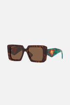 Squared havana sunglasses featuring the signature logo triangle – sunglasses for women include a wide range of silhouettes and colors – LUX VERSE Luxury Designer Fashion Outlet
