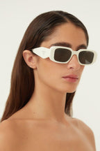 Symbol white oval sunglasses – sunglasses for women include a wide range of silhouettes and colors – LUX VERSE Luxury Designer Fashion Outlet