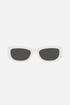 White micro sunglasses with metal temple – of silhouettes and colors: from the refined CinŽma styles to square – LUX VERSE Luxury Designer Fashion Outlet