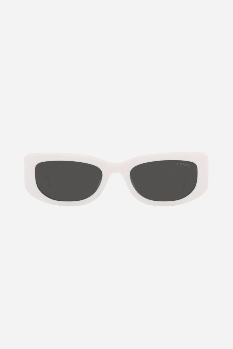 White micro sunglasses with metal temple – of silhouettes and colors: from the refined CinŽma styles to square – LUX VERSE Luxury Designer Fashion Outlet