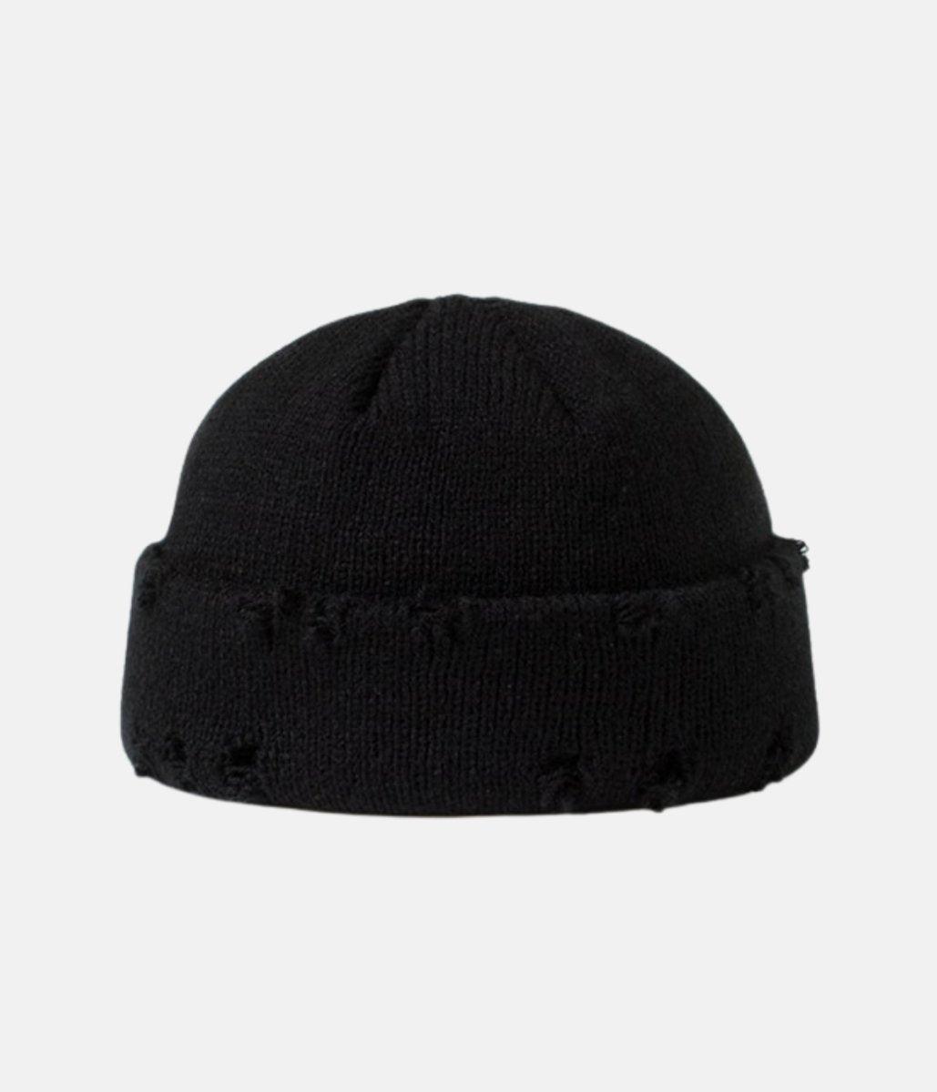 Ripped Beanie Black – material: Premium Cotton Circumference: 60 cm Hat Depth: 17 cm Add more – LUX VERSE Luxury Designer Fashion Outlet