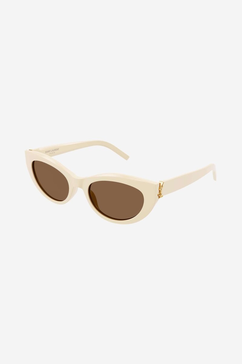 Almond cream acetate sunglasses – a FULL ACETATE NARROW FEMININE SHAPE THAT RECALLS THE ICONIC CAT-EYE IN A COOLER – LUX VERSE Luxury Designer Fashion Outlet