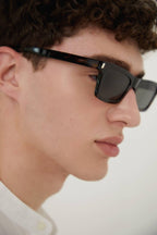 Angular havana grey UNISEX sunglasses – the end piece with grey lenses – LUX VERSE Luxury Designer Fashion Outlet