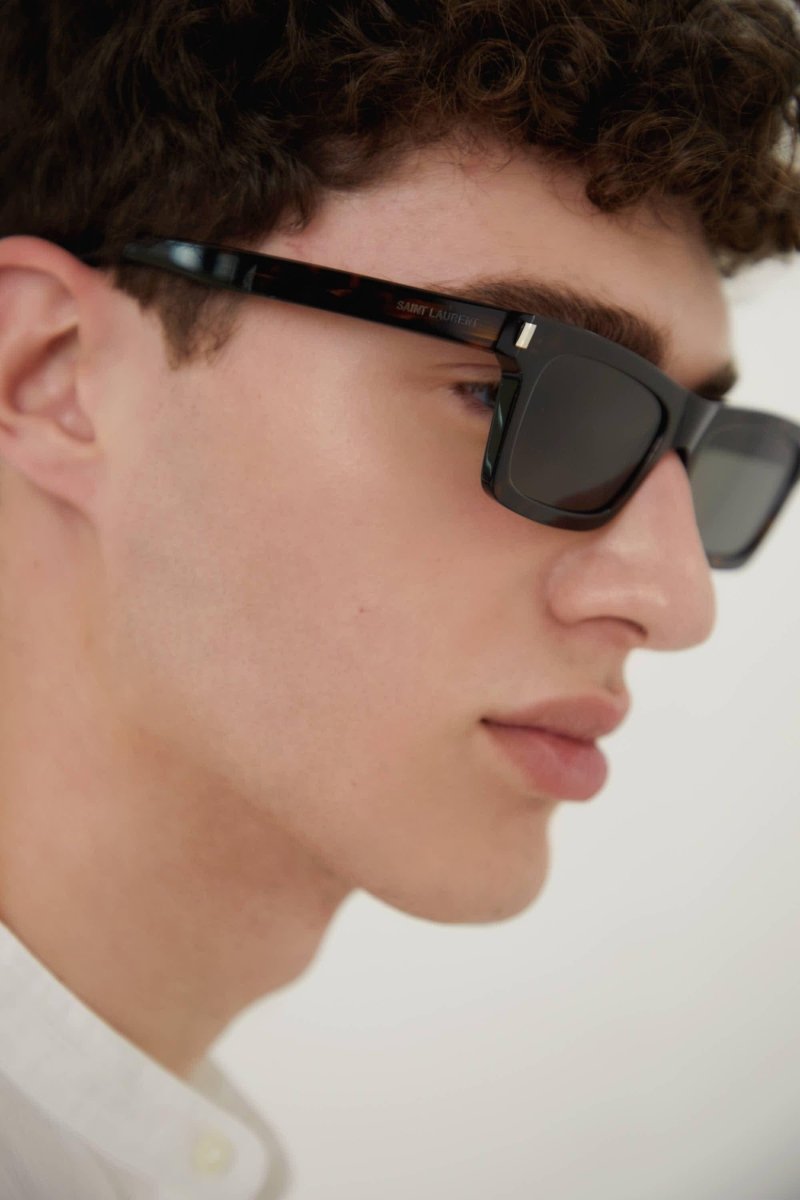 Angular havana grey UNISEX sunglasses – the end piece with grey lenses – LUX VERSE Luxury Designer Fashion Outlet