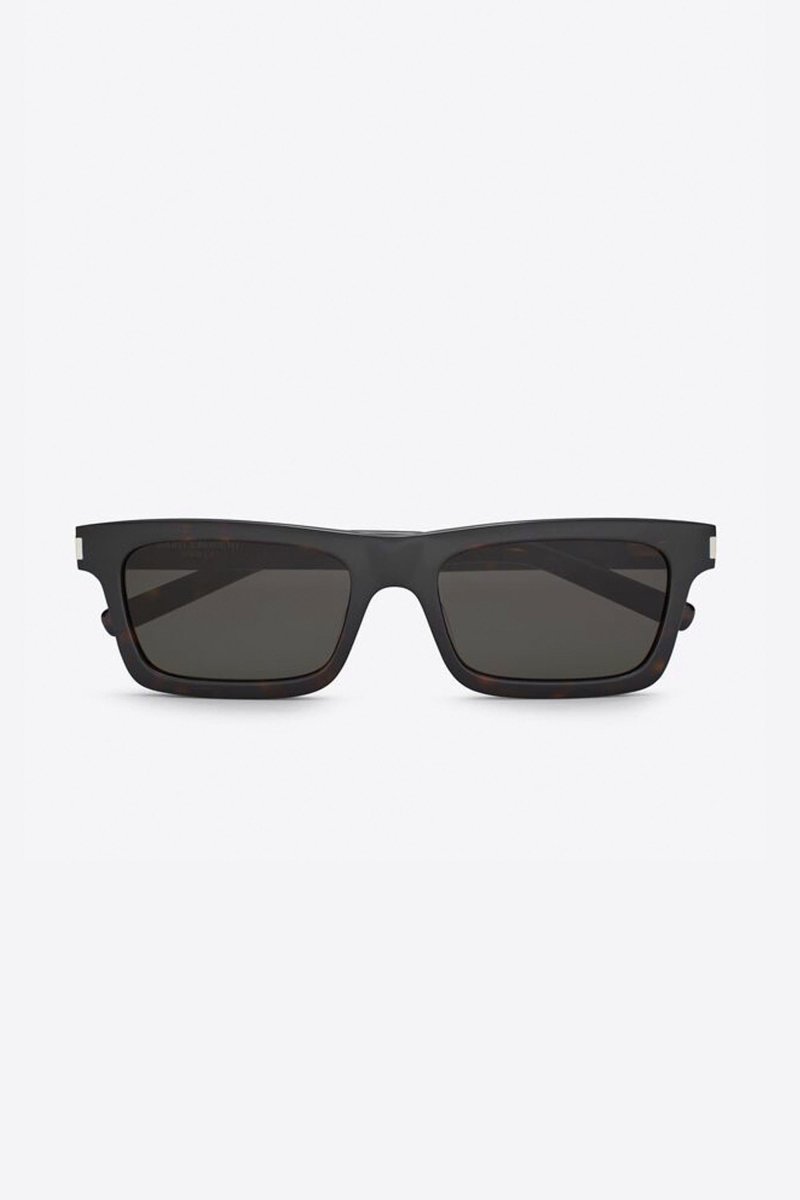 Angular havana grey UNISEX sunglasses – full rectangular UNISEX acetate sunglasses featuring iconic corner angle – LUX VERSE Luxury Designer Fashion Outlet