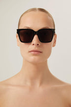 Black rectangular sunglasses – the logo is laser engraved on both temples – LUX VERSE Luxury Designer Fashion Outlet