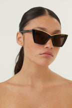 Cat eye black and gold sunglasses – tHIS STYLE IS THE PERFECT COMBINATION OF THE ICONIC CAT-EYE SHAPE – LUX VERSE Luxury Designer Fashion Outlet