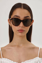 Cat-eye havana sunglasses – nEW ESSENTIAL LINE, CHARACTERIZED BY A FULL ACETATE CONSTRUCTION AND THE SAINT – LUX VERSE Luxury Designer Fashion Outlet