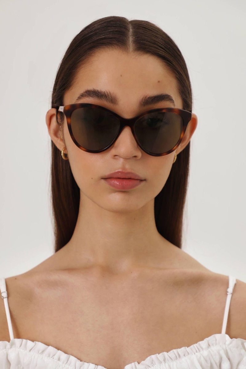 Cat-eye havana sunglasses – nEW ESSENTIAL LINE, CHARACTERIZED BY A FULL ACETATE CONSTRUCTION AND THE SAINT – LUX VERSE Luxury Designer Fashion Outlet