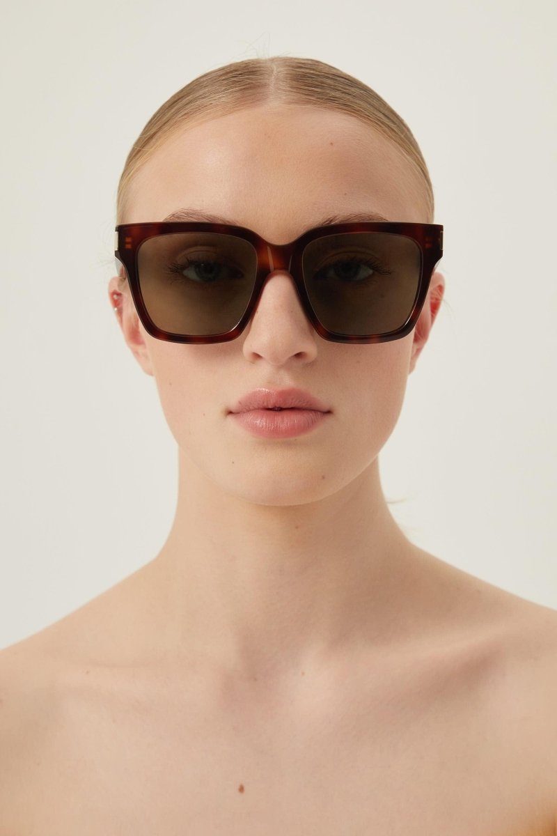 Havana rectangular sunglasses – the style is enriched by the ionic corner angle details – LUX VERSE Luxury Designer Fashion Outlet