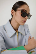 Iconic sharp cat-eye havana sunglasses – iconic cata-eye style in classic black featuring a front spoiler – LUX VERSE Luxury Designer Fashion Outlet